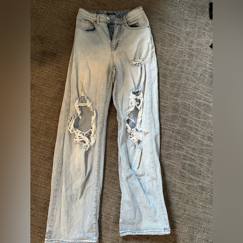 High Waist Baggy Wild Fable Acid Wash Ripped Jeans
